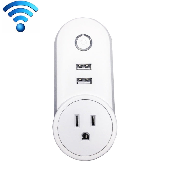 SA-002 2 USB Ports + 1 EU Socket WiFi Smart Power Plug Socket, Compatible with Alexa and Google Home, AC 110V-230V, US Plug, UK Plug
