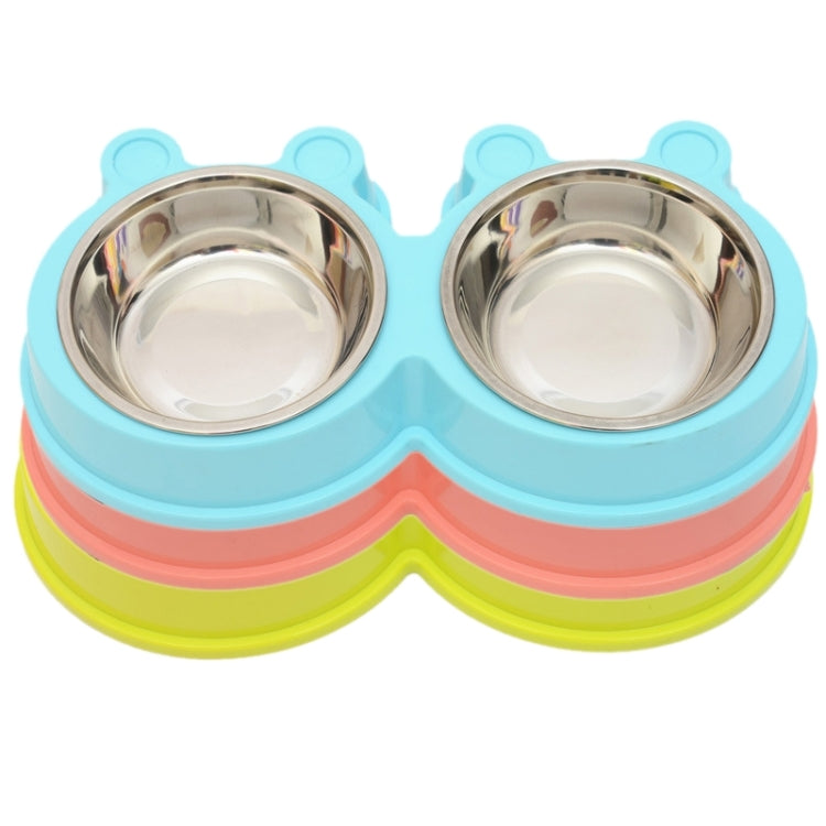 2 in 1 Stainless Steel Bowls, Anti-slippery Mat Cartoon Shape Detachable Pets Bowls, Random Color Delivery, 2 in 1 Cartoon Shape Pets Bowls