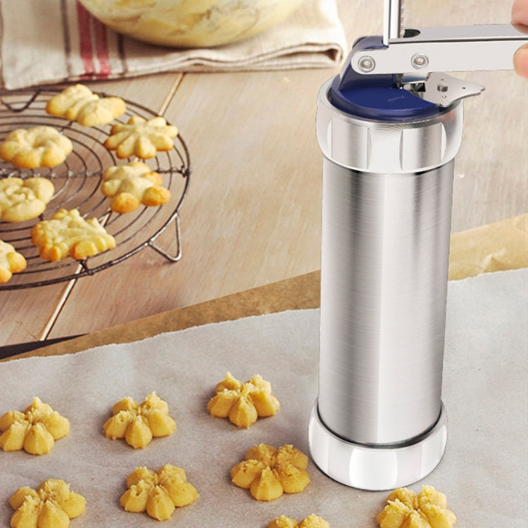 Multifunctional Household Cookie Biscuit Machine Tool Mold Decorating Mounted DIY Baking with 20 Moulds & 4 Nozzles, Multi-function silver