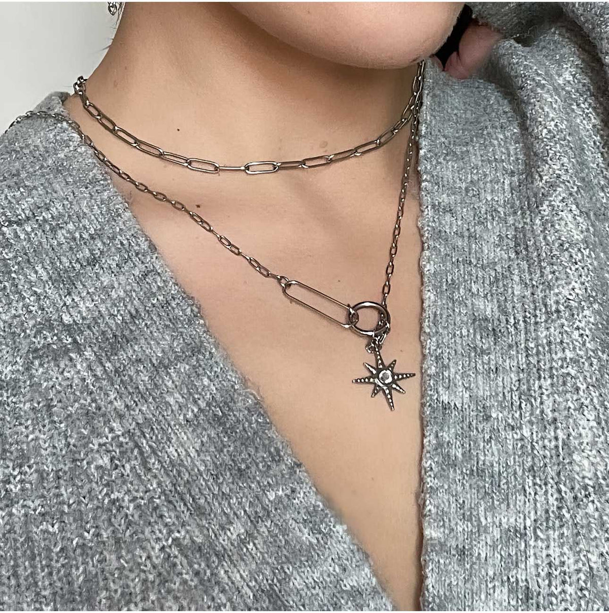 Sahara Luxe Double Layer Starburst Pendant Necklace
