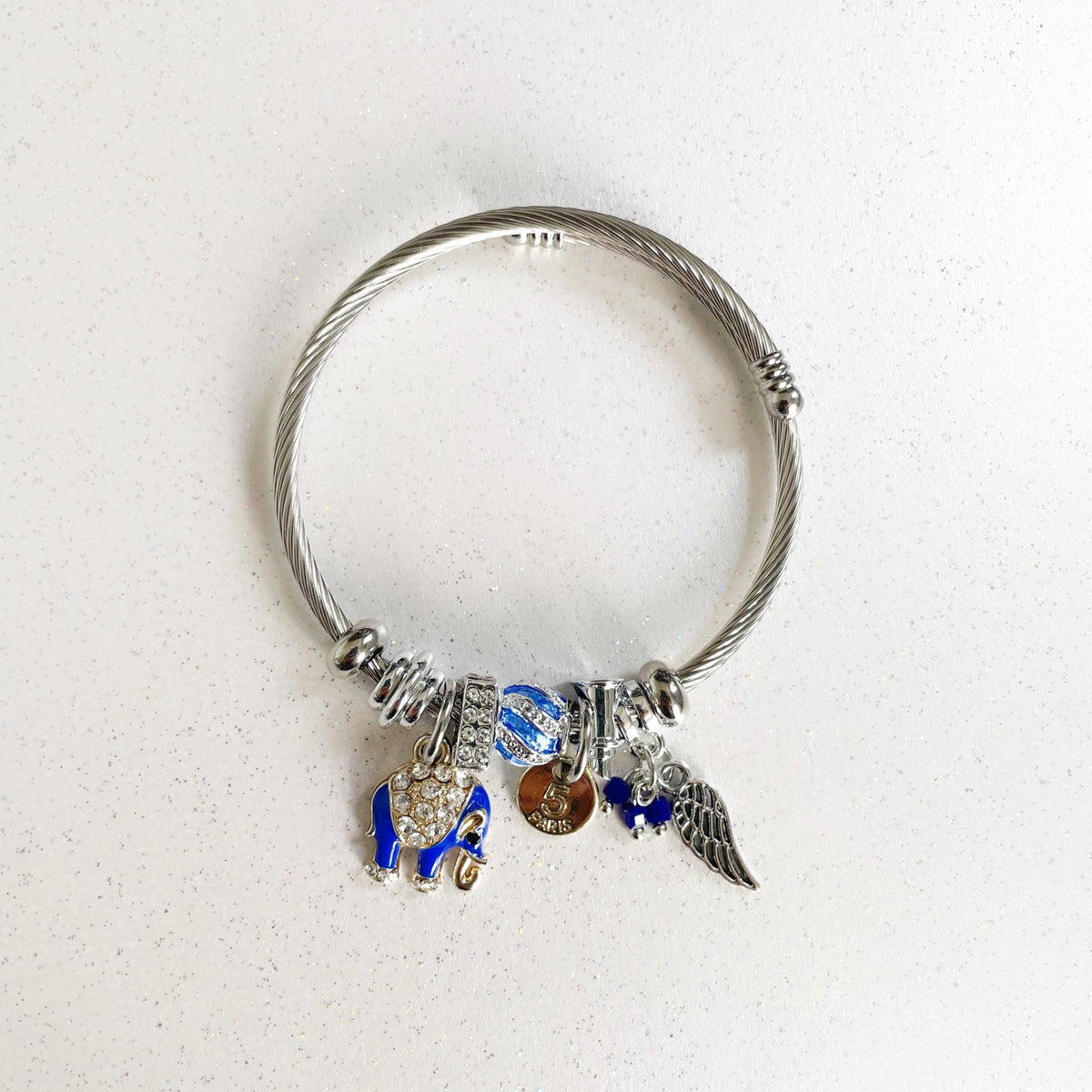 Nixi Silver Elephant Charm Bracelet