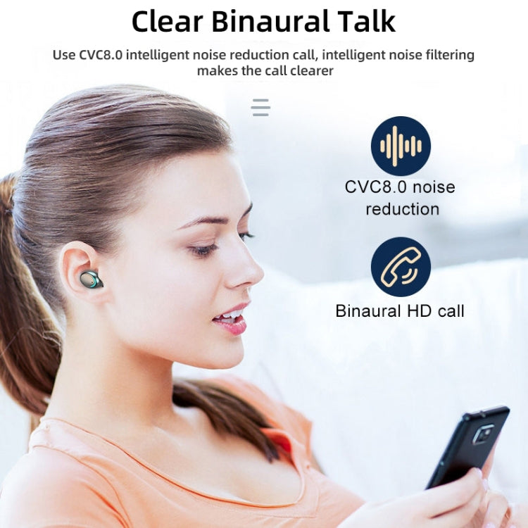 F9-5C LED Light + Digital Display Noise Reduction Bluetooth Earphone with Hand Strap, F9-5C LED Light with Strap Black, F9-5C LED Light with Strap White