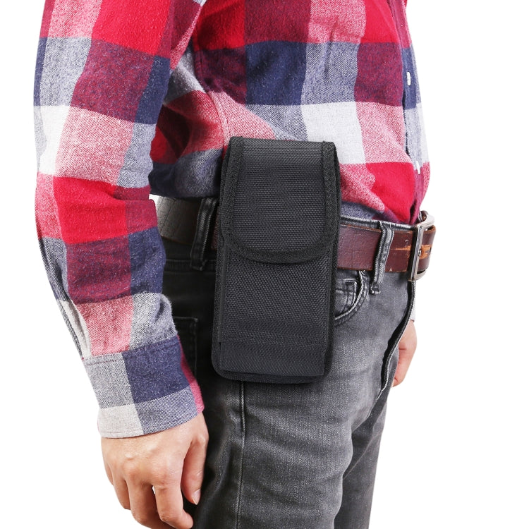 6.3 inch Universal Vertical Nylon Fabric Waist Bag for iPhone XS Max, Galaxy S10+, Huawei Mate 20
