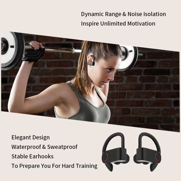 JHO-A9 TWS Wireless Hanging Ear Type Bluetooth Earphone with Charging + Storage Integrated Zipper Bag, Support Voice Control, JHO-A9