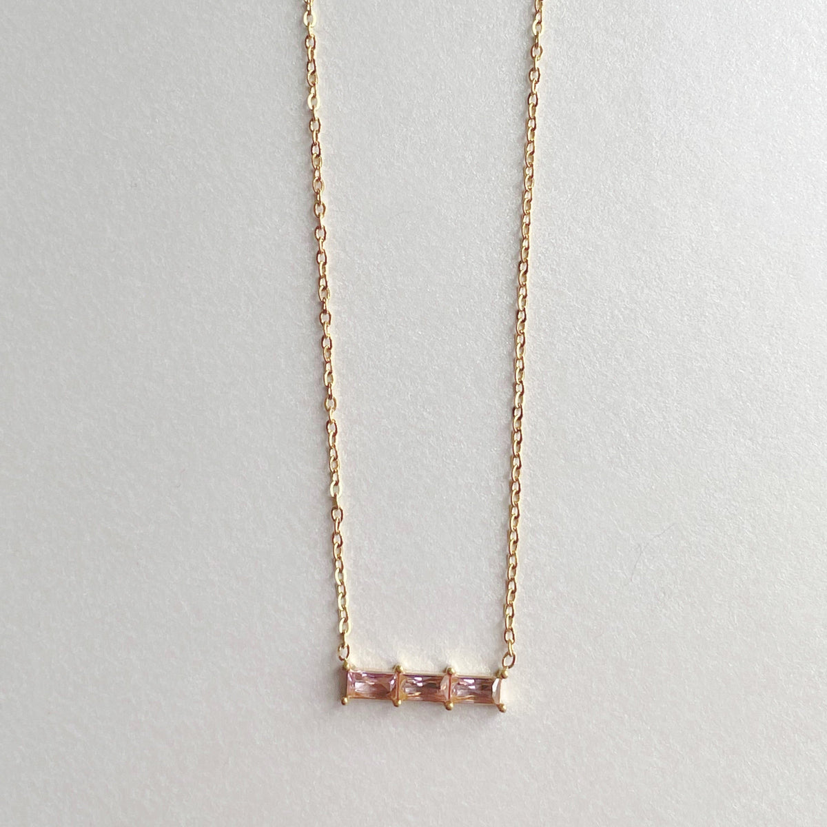 Gia Luxe 18k Gold Plated Blush Necklace