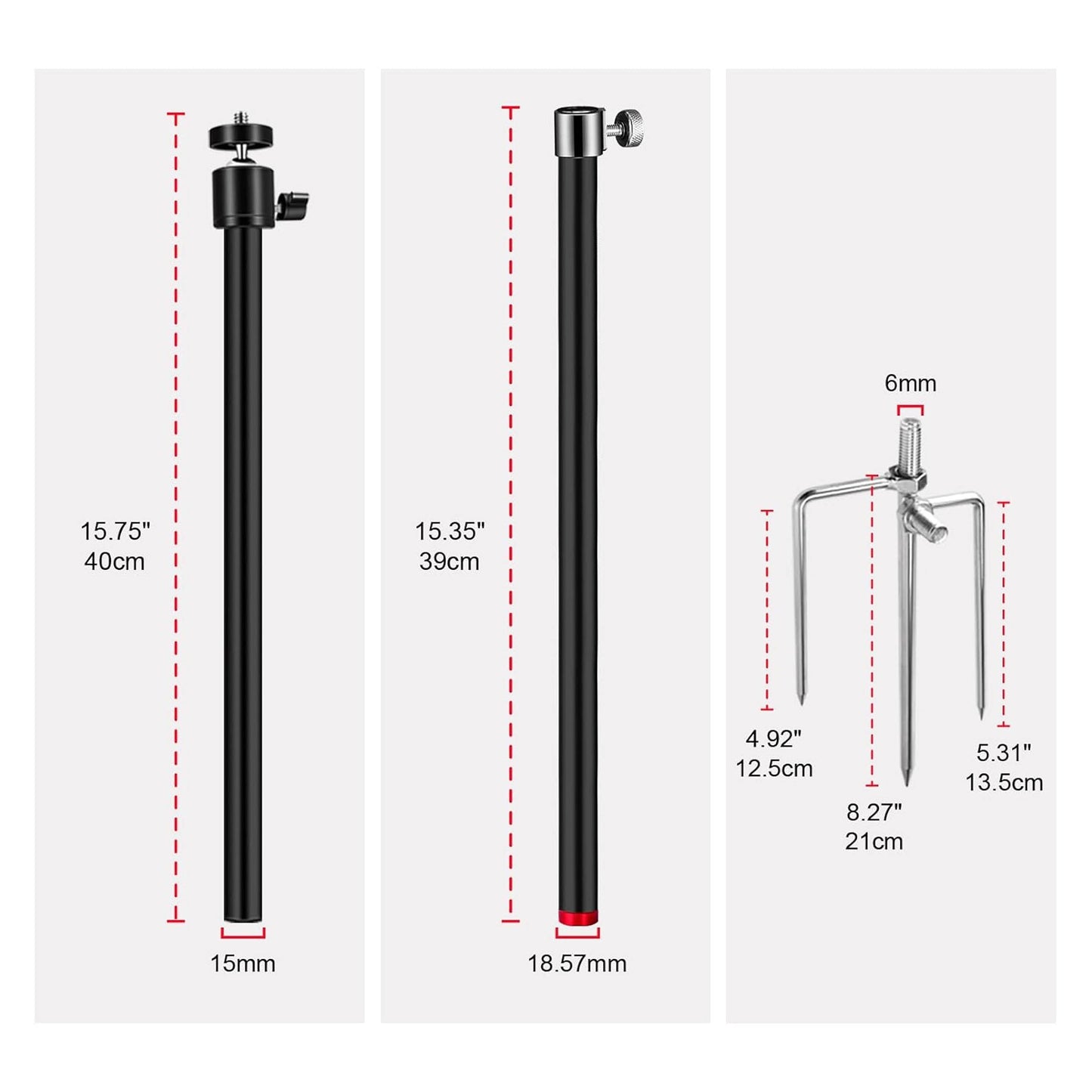3-in-1 360 Degree Adjustable Aluminium Field Camera Mount Spiked Base Stand