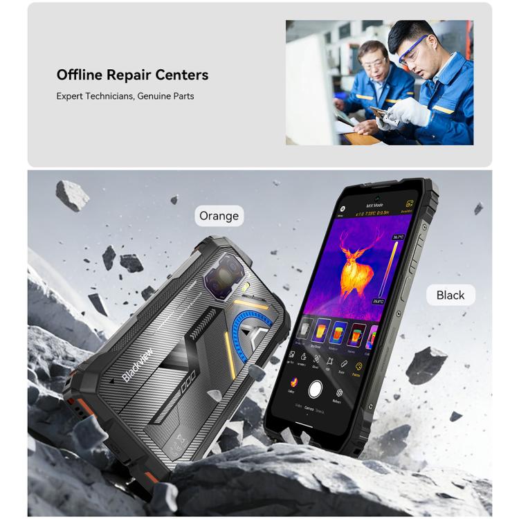 Blackview ROCK 3 Rugged Phone, Thermal Imager, 8GB+256GB, 6.78 inch Android 16 MT8781 Helio G100 Octa Core, Network: 4G, OTG, NFC