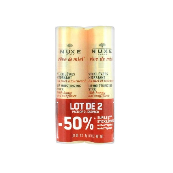 Nuxe Rêve De Miel Lip Moisturising Stick Duo Gift Set 2 x 4g Lip Balms