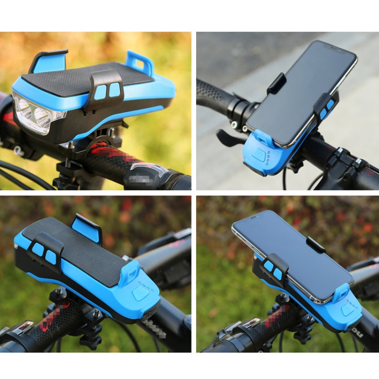 Multifunction 4 in 1 Phone Holder Bicycle Bell Cycling Lamp Flashlight, 4 in 1 Phone Holder