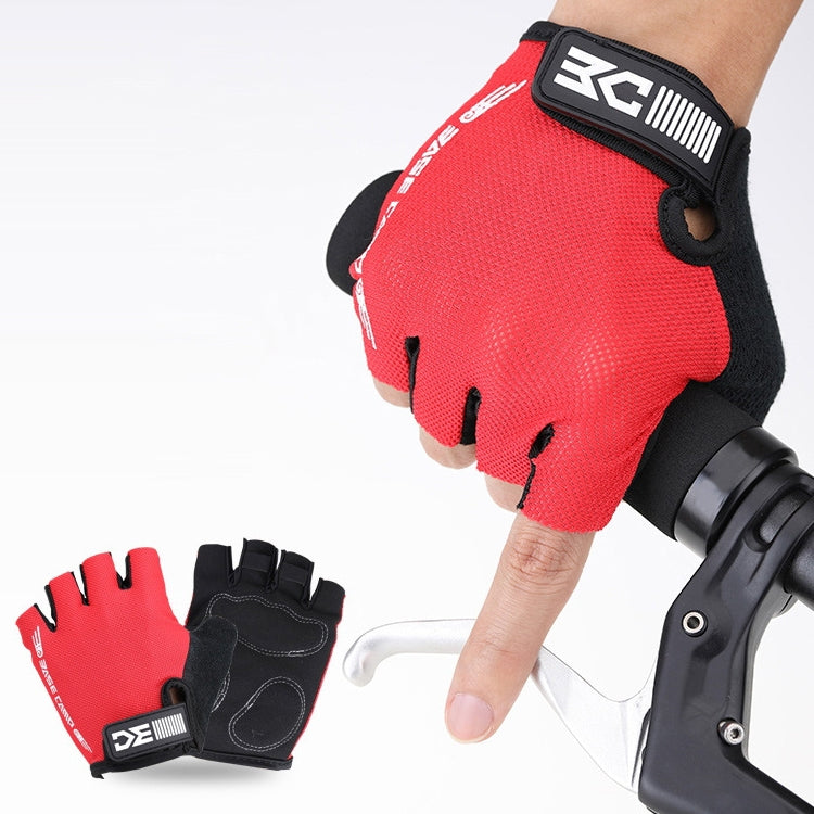 BaseCamp BC-204 Bicycle Half Finger Gloves Lycra Fabric Cycling Gloves, Size: M, Size: M