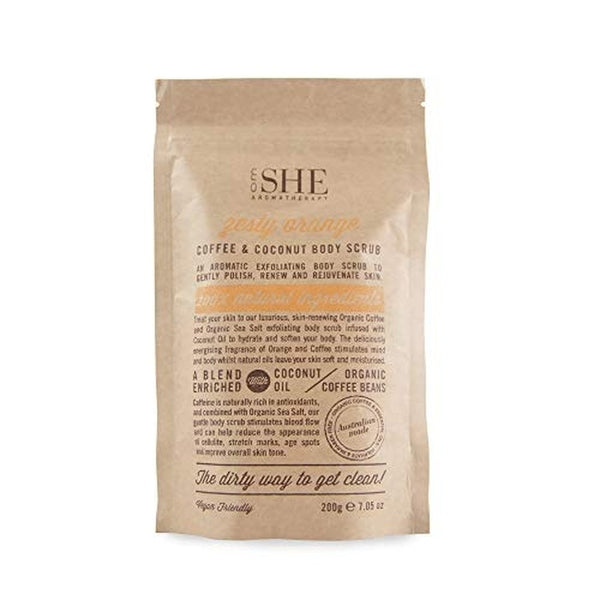 Om She Aromatherapy Zesty Orange Coffee & Coconut Body Scrub 200g