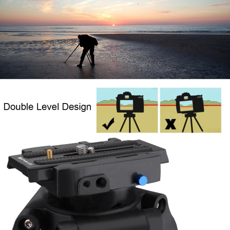 PULUZ Quick Release Clamp Adapter + Quick Release Plate for DSLR & SLR Cameras, QR Plate Black
