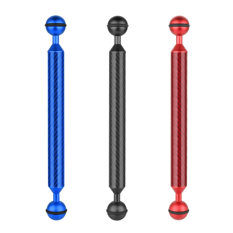 PULUZ 9 inch 23cm Length 20.8mm Diameter Dual Balls Carbon Fiber Floating Arm, Ball Diameter: 25mm, 9 inch Black
