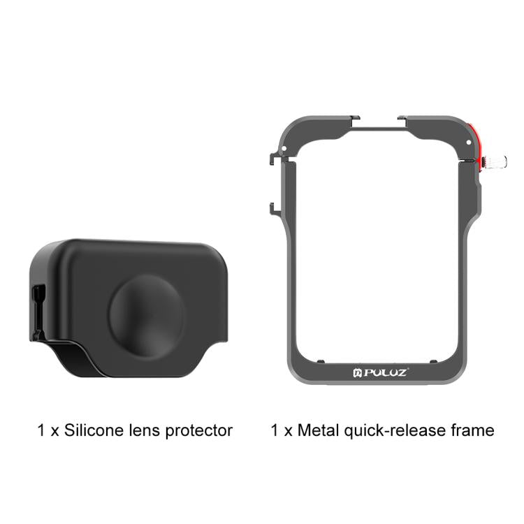 For DJI Osmo 360 PULUZ Aluminum Alloy Protective Cage Expansion Frame with Lens Cover, Protective Cage