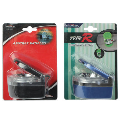 Portable LED Light Travel Car Vehicle Automobile Cigarette Ash Tray Ashtray (Random Color Delivery), LED Car Ashtray