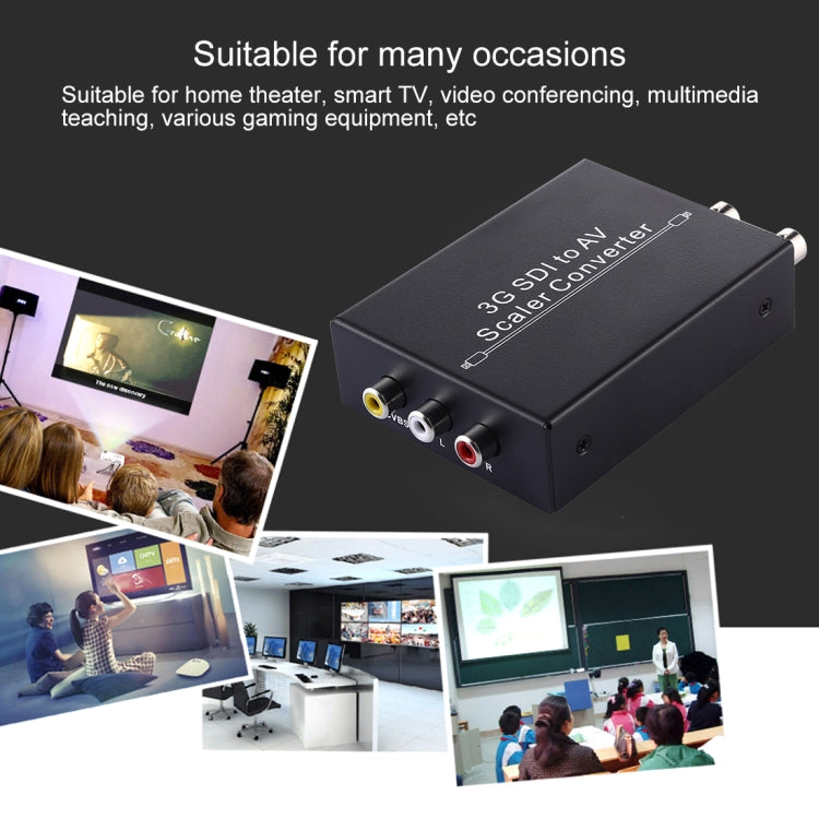 NF-F001 3G SDI to AV + SDI Scaler Converter, Allow SD-SDI / HD-SDI / 3G-SDI Shown on HDTV, SDI to AV