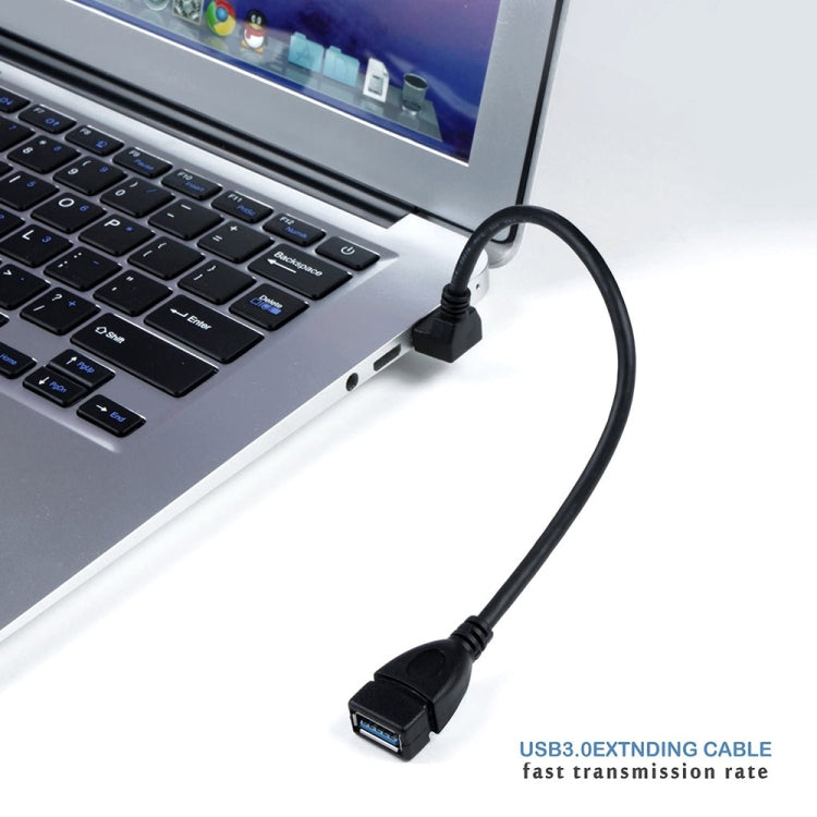 USB 3.0 Down Angle 90 degree Extension Cable Male to Female Adapter Cord, Length: 15cm, Down Angle AM to AF, length: 15cm