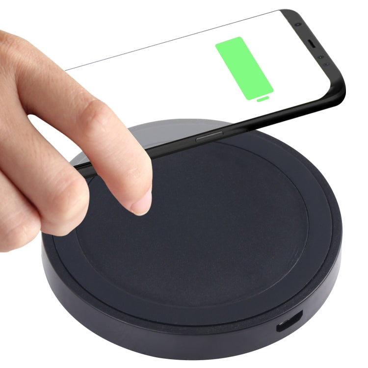 Universal QI Standard Round Wireless Charging Pad (White + Red), White, Black + White, Black + Orange, White + Black, Black + Blue, Black + Red, Grey+Black, White + Red