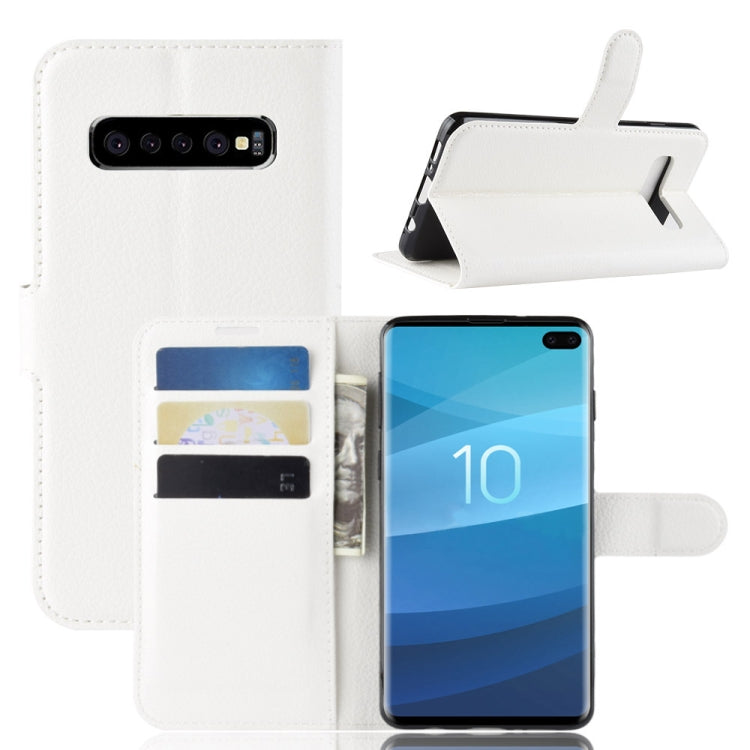 Litchi Texture Horizontal Flip Leather Case for Galaxy S10 6.1, with Wallet & Holder & Card Slots, Galaxy S10, For Galaxy S10