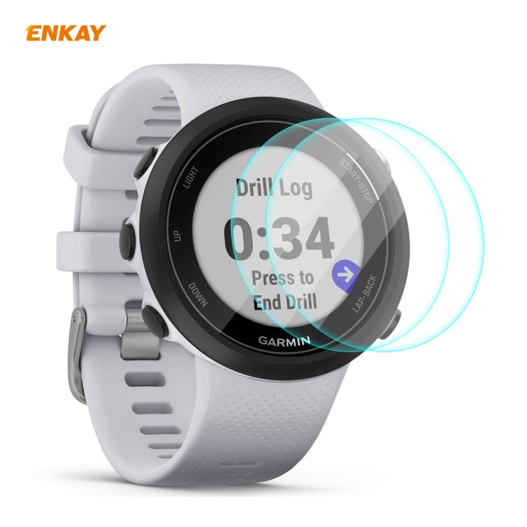 2 PCS ENKAY Hat-Prince 0.2mm 9H 2.15D Curved Edge Tempered Glass Screen Protector Watch Film, For Garmin Forerunner 45 / 45S, For Garmin Forerunner 735 / 735XT, For Garmin Instinct Tactical, For Garmin Approach S62, For Garmin Swim 2
