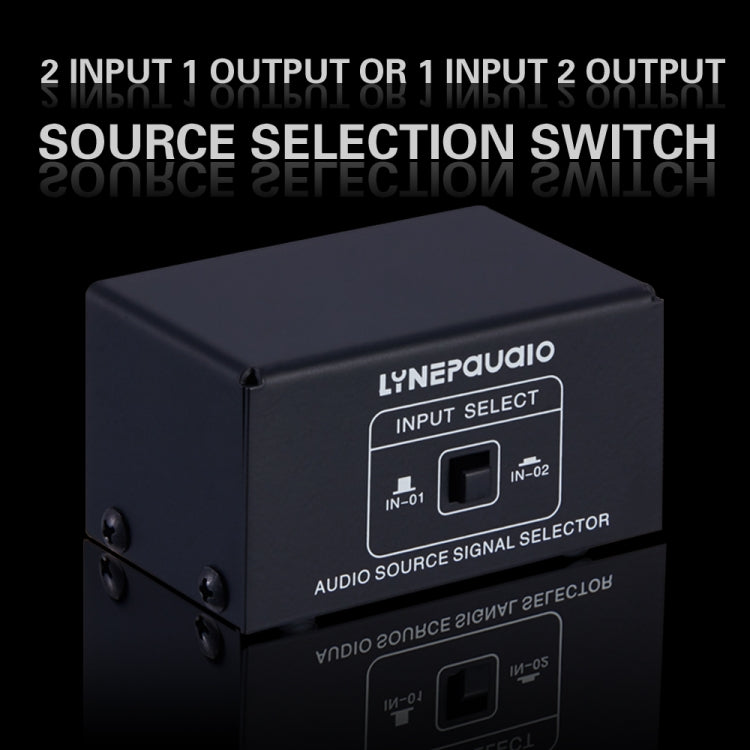 B101 2 In 1 Out (1 In 2 Out) Audio Source Signal Selection Switcher Computer Speaker RCA Lossless Audio Source Switcher, B101