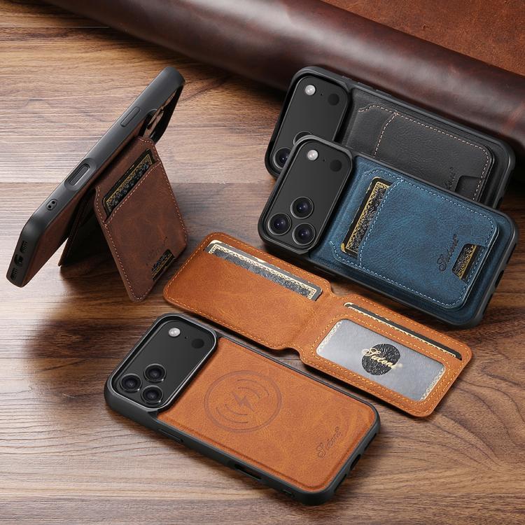 Suteni H16 Litchi Texture Leather Detachable Wallet Back Phone Case, For iPhone 14 Pro Max, For iPhone 13 Pro Max, For iPhone 13 Pro, For iPhone 13, For iPhone 12, For iPhone 12 Pro Max