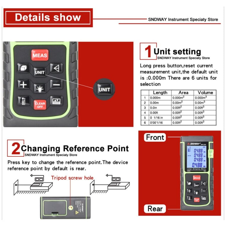 SNDWAY Range Finder Laser Handheld Range Finder SW-T60, SW-T60