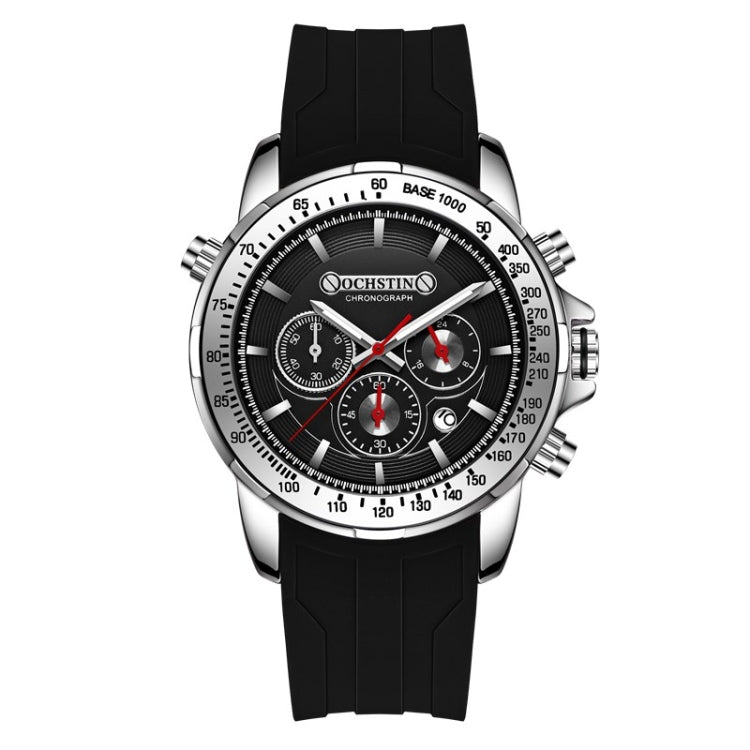 OCHSTIN 6125A Multi Function Chronograph Men Sports Silicone Quartz Waterproof Men Watch