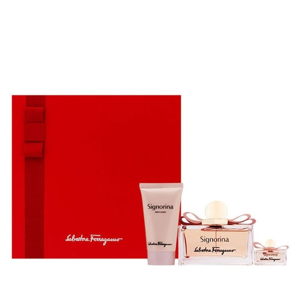 Salvatore Ferragamo Signorina Gift Set 100ml EDP + 50ml Body Lotion + 5ml EDP