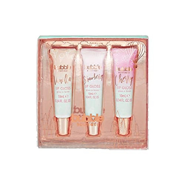 Style & Grace Bubble Boutique Delicious Lip Gloss Gift Set 3 x 10ml (This gift set contains:
1 x 10ml Cherry Lip Gloss
1 x 10ml Strawberry Lip Gloss
1 x 10ml Vanilla Lip Gloss)