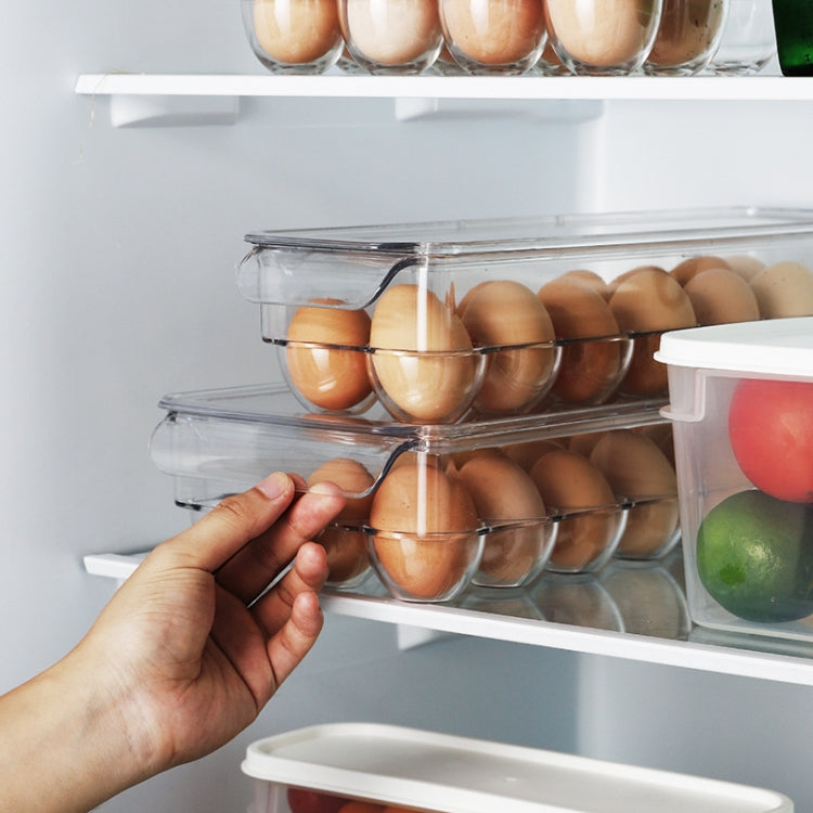 Kitchen Refrigerator Storage Box Compartment with Lid Egg Storage Box, 14 Grid