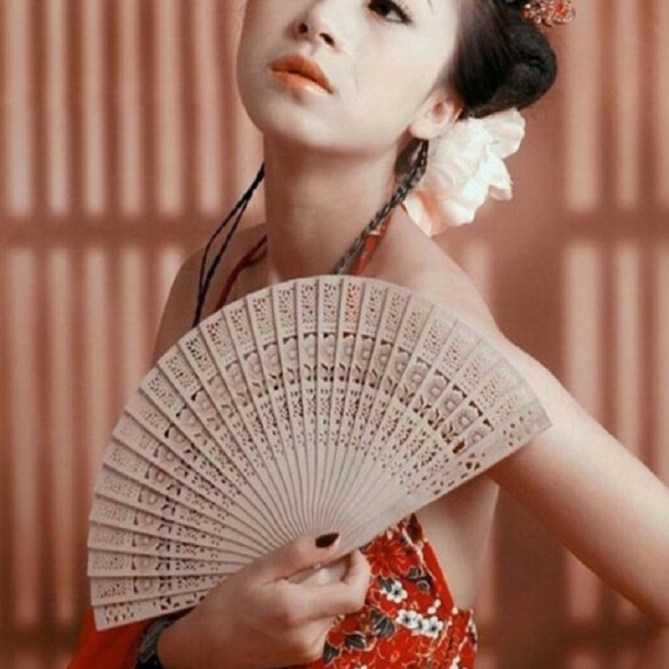 Ancient Style Fragrant Wood Fan Folding Fan Dance Fan Solid Craft Fan, Size:8 inch, 8 inch