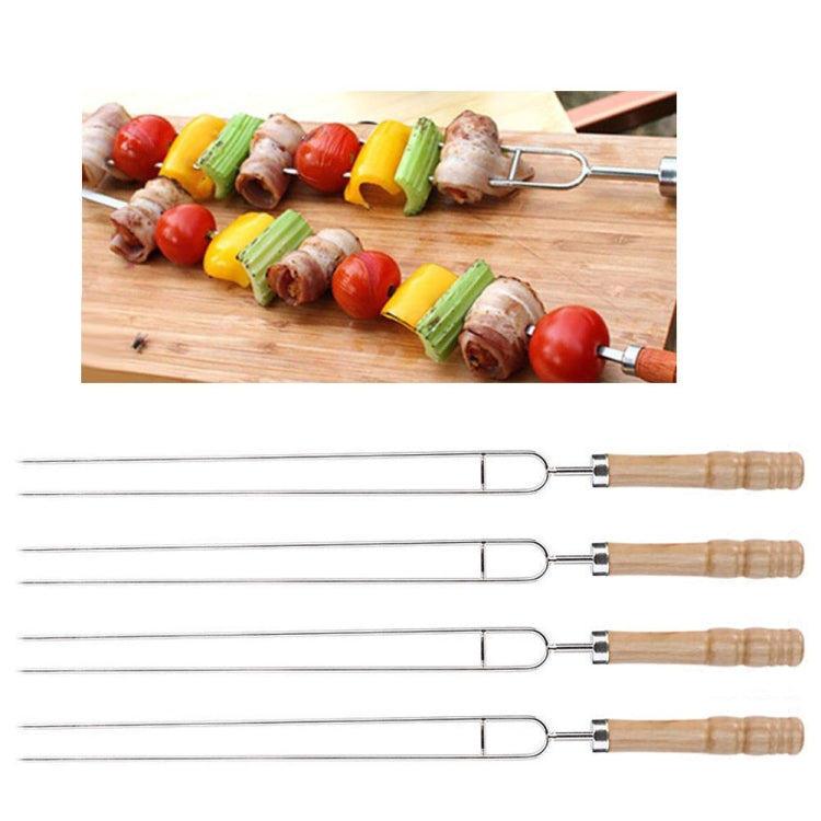 Stainless Steel Barbecue Skewers Barbecue Fork U-shaped Barbecue Fork, Spec: 6pcs + 2 Sweeps, 6 PCS, 4 PCS