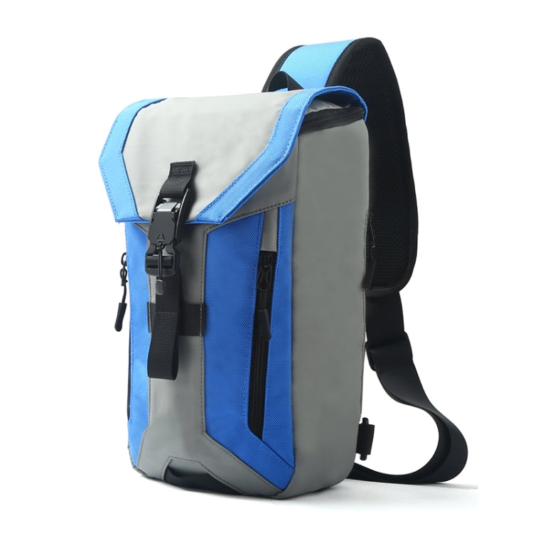 Ozuko 9334 Men Outdoor Multifunctional Waterproof Messenger Bag with External USB Charging Port, Black, Dark Gray, Orange, Royal Blue, Sky Blue