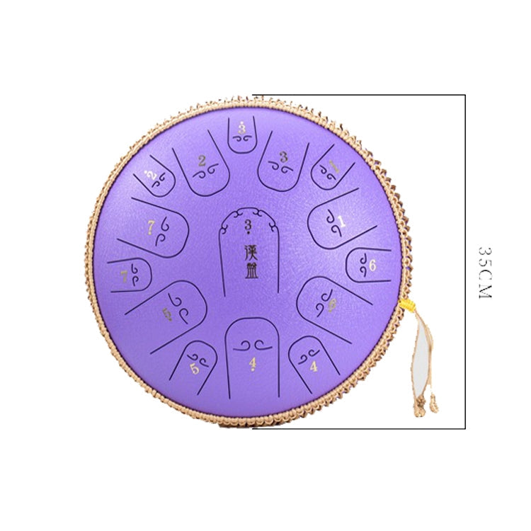 15-Tone Ethereal Drum 14-Inch Steel Tongue Drum Hollow Drum Sanskrit Drummer Disc, Red, Black, Golden, Purple, Navy Blue, Blue