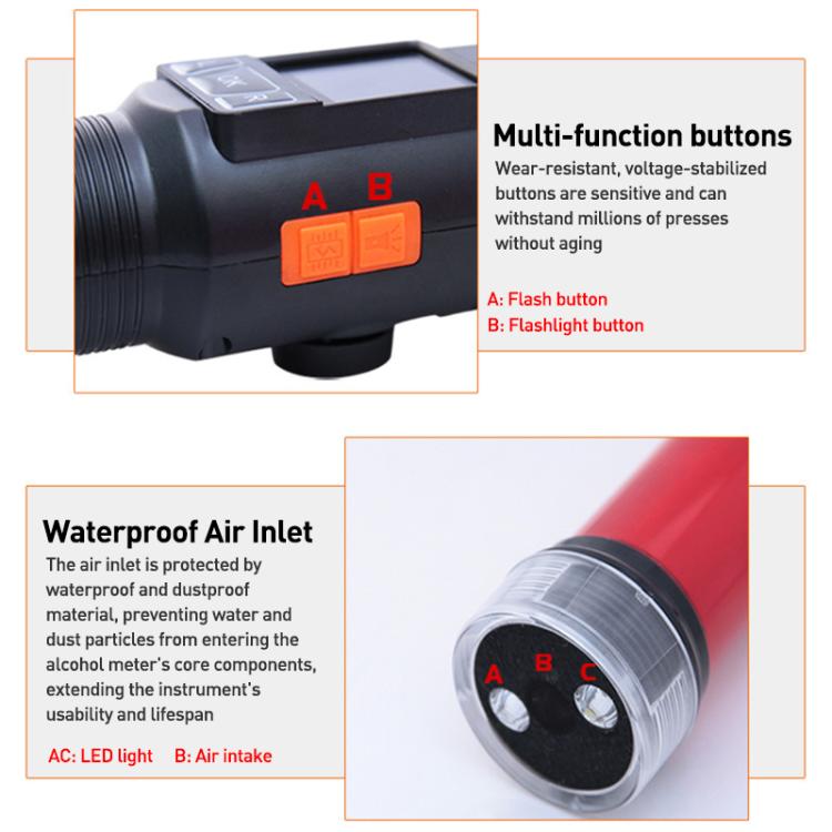 Cheetah No. 1 Alcohol Tester Blowing Baton Alcohol Tester With Flashlight Function,CN Plug, With Flashlight Function, CN Plug, With Flashlight Function, EU Plug