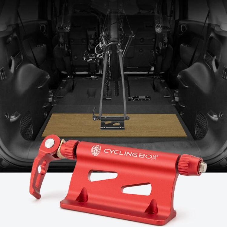 CYCLINGBOX BG-0171 Bike Aluminum Portable Quick-Removal Front Fork Fixed Frame Rear Hanging Frame Car Top Fixture Equipment, Black, Red, Titanium Color