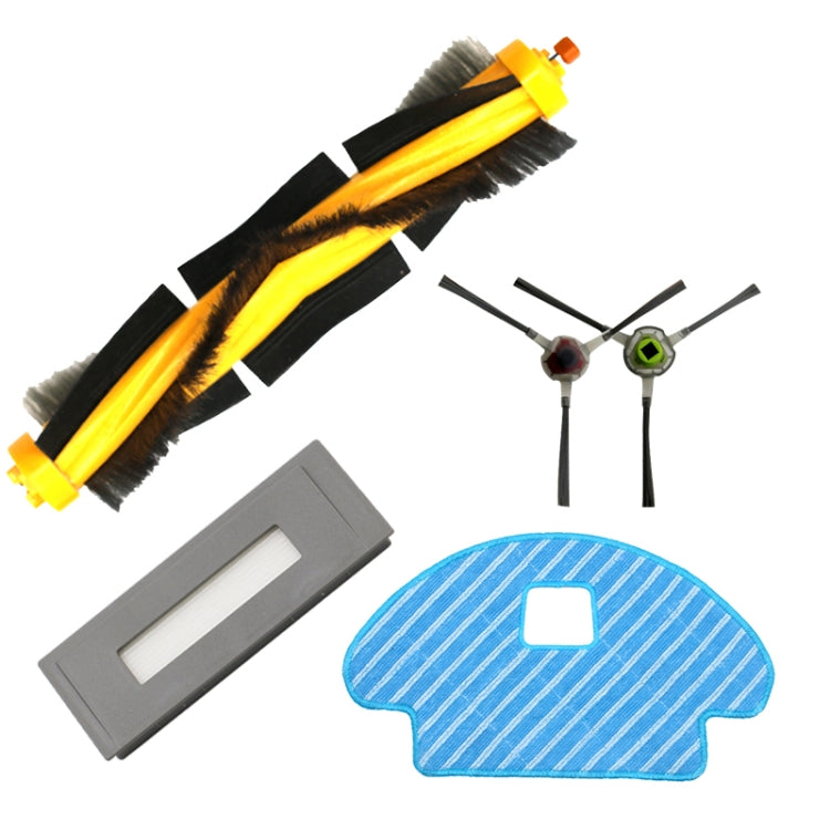 2pcs Rag Accessories For ECOVACS DEEBOT OZMO 930 DG36, Set 1, Main Brush, 2 Pairs Side Brush, 2 PCS HEPA Filter, 2 PCS Rag