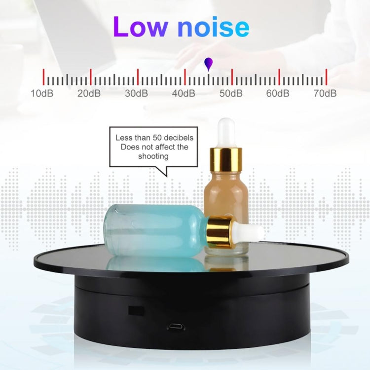 20cmTwo-Way Turntable Display Stand Video Shooting Props Turntable, White Mirror, Black Mirror, Black+Black Velvet, White + White Velvet, White Bottom Black Velvet