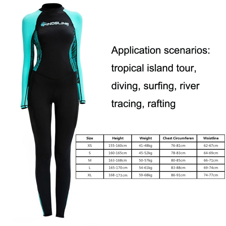 FINDSLINE Lycra Diving Cloth Female Thin Quick-Dry Waterproof Full Body Sunblock Wetsuit, XS, S, M, L, XL