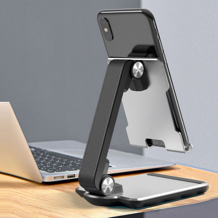 Portable Mobile Phone Tablet Desktop Stand, Square Swivel Dark Gray