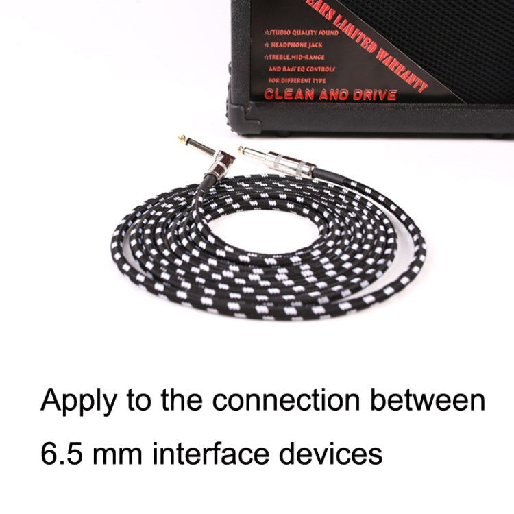 Guitar Connection Wire Folk Bass Performance Noise Reduction Elbow Audio Guitar Wire, Size:, 0.5m(Black White), 1m(Black White), 3m(Black White), 6m(Black White)