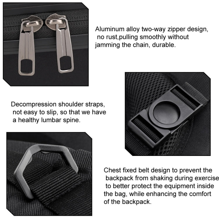 For DJI AVATA Storage Bag Hard Shell Waterproof Shoulder Bag Backpack, Style 1 Brushed Gray Black Inner, Style 1 Metal Gray Black Inner