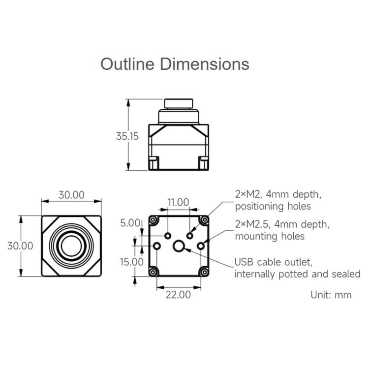 Waveshare PS5268 2MP USB Camera Module 120dB High Dynamic Range, USB2.0 Port, Rolling Shutter, PS5268