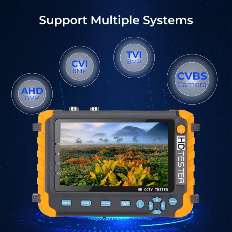 5800ACT-VH 5 Inch Large Screen Engineering Treasure Coaxial AHD / TVI / CVI 8MP Analog Video Surveillance Tester, US Plug, 5 inch (With US Plug Power Adapter)