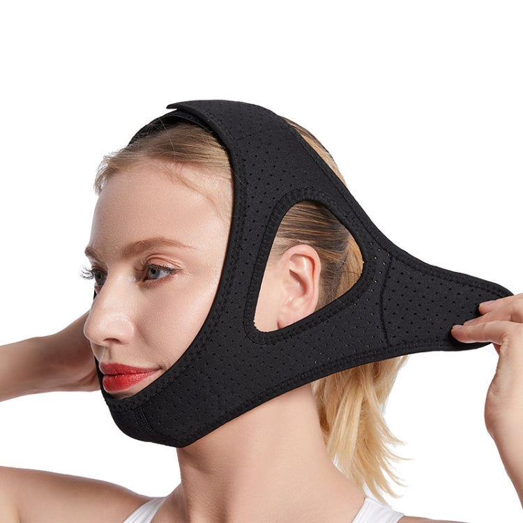 MK122 Anti-snoring Belt Triangular Chin Strap Unisex Face-slimming Lifting Bandage and Wrinkle Reduction, Black