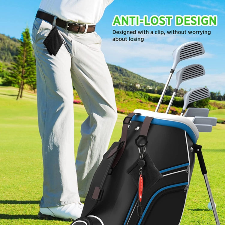 Microfiber Fleece Lining GOLF Ball Cleaning Towel with Carabiner Hook, Cleaning Towel Grey, Cleaning Towel Black