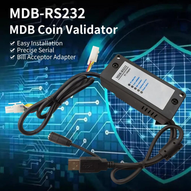 MDB-RS232 2020 USB Version MDB Coin Validator Data To PC RS232 For Vending Machine, USB Version