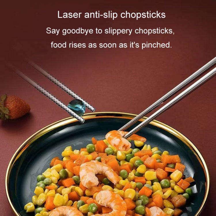 Food Grade 316 Stainless Steel Chopsticks Hotel Household Non-Slip Anti-Scald Chopsticks, 23cm Blue, 23cm Red, 23cm Green, 23.5cm Blue, 23.5cm Red, 23.5cm Green
