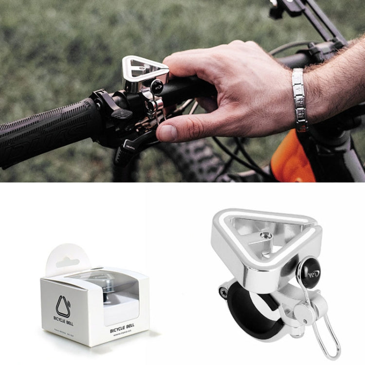N+1 Mountain Bike Bell Universal Triangle Copper Bell, Clip Ring Silver, Rubber Band Black, Rubber Band Silver